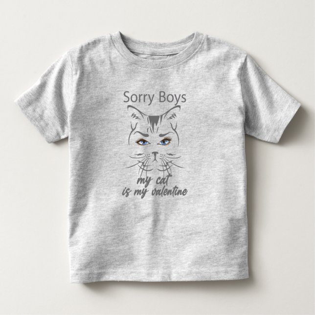 Camiseta Infantil desculpem rapazes meu gato é meu namorado (Frente)
