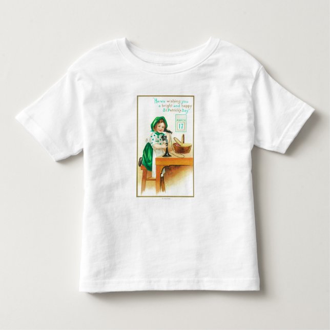 Camiseta Infantil Desejando lhe um St Patrick brilhante e feliz (Frente)