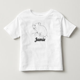 Camiseta Infantil Desenho Adorável de Pika, com o Nome da Criança