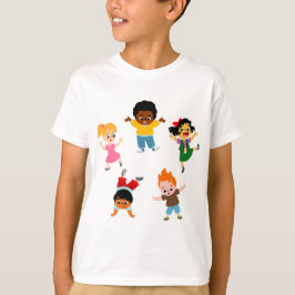 Camiseta infantil desenho de cinco crianças