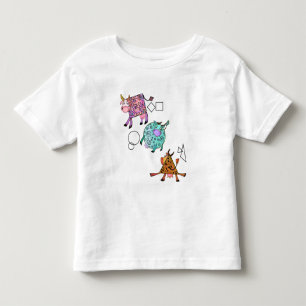 Camiseta Infantil Desenho de desenho de desenhos animados de vacas g