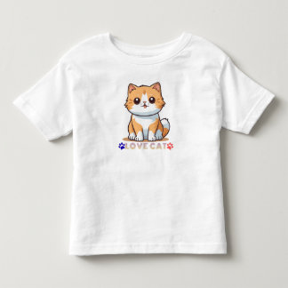 Camiseta Infantil Desenho de Gato de Amor Fofo – Gatinho Kawaii com 
