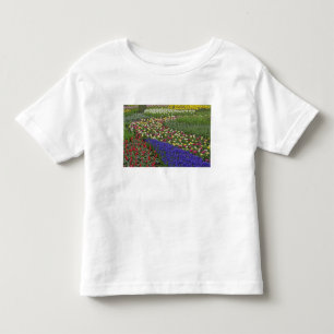 Camiseta Infantil Desenho de jardim de Jacinto de Uva e tulipas,