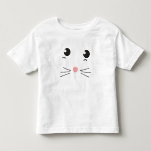 Camiseta Infantil Desenho de linha de rosto de gato