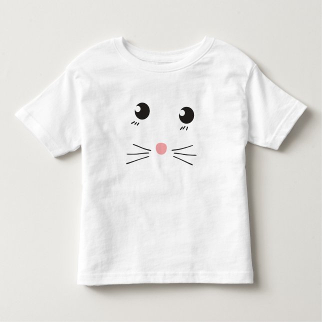 Camiseta Infantil Desenho de linha de rosto de gato (Frente)