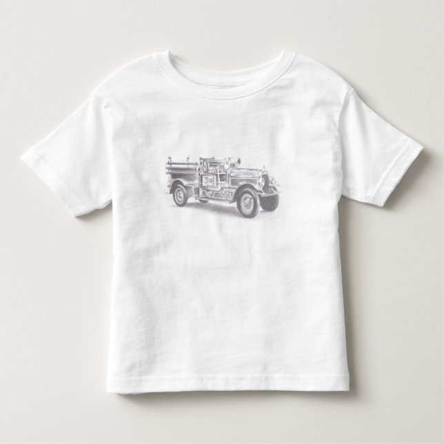 Camiseta Infantil desenho do vintage Firecaminhão (Frente)