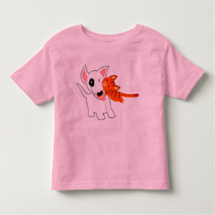 Camiseta Infantil Desenhos animados bonitos bull terrier e t-shirt