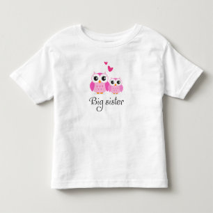 Camiseta Infantil Desenhos animados cor-de-rosa bonitos da irmã mai