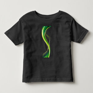 Camiseta Infantil Design abstrato de onda verde vertical-34534