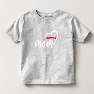 Camiseta Infantil Design Bonita Texto Que Te Amo Mãe Com Coração