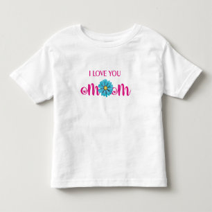 Camiseta Infantil Design Bonito Texto Que Te Amo Mãe Com Flor