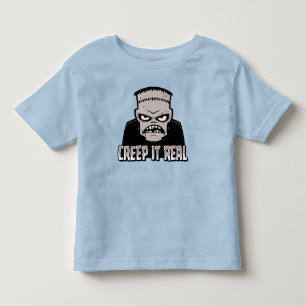 Camiseta Infantil Design Clássico de Terror Frankenstein Creep It Re