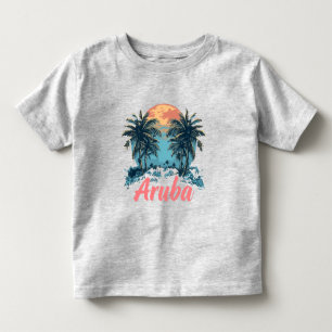 Camiseta Infantil Design da Ilha de Aruba (Versão 2) - Toddler Fine
