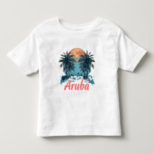 Camiseta Infantil Design da Ilha de Aruba (Versão 2) - Toddler Fine