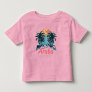 Camiseta Infantil Design da Ilha de Aruba (Versão 2) - Toddler Fine 