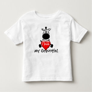 Camiseta Infantil Design da zebra com "eu amo meu grauntie "