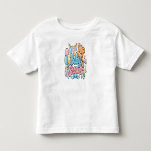 Camiseta Infantil Design de adesivo para chá de bebê fofo com ursinh