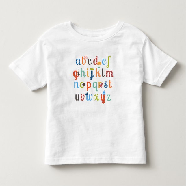 Camiseta Infantil Design de alfabeto (Frente)
