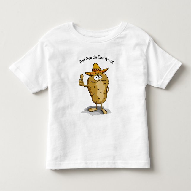 Camiseta Infantil Design de batata sombrero mexicano (Frente)