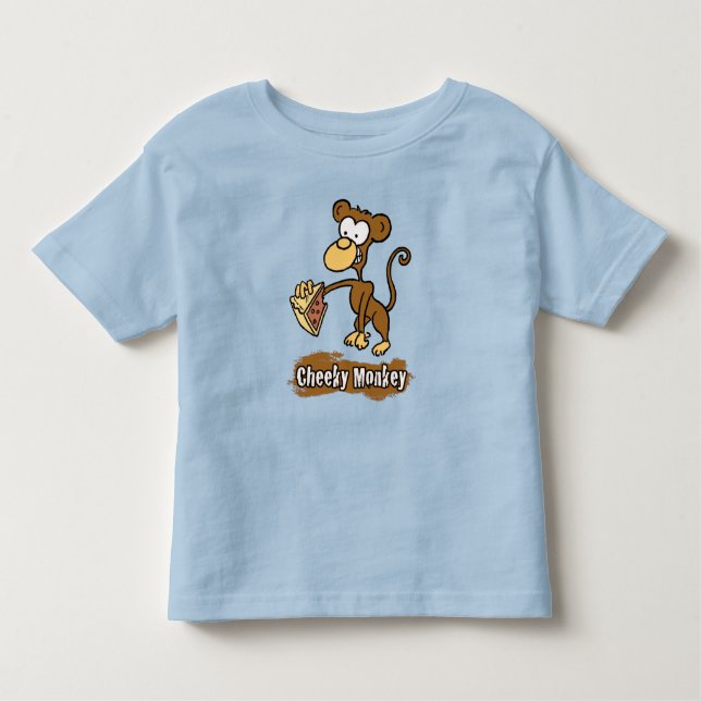 Camiseta Infantil Design de Cartografia de Macaco Cheeky (Frente)