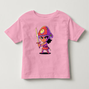 Camiseta Infantil Design de Combate de Cogumelo Negrito