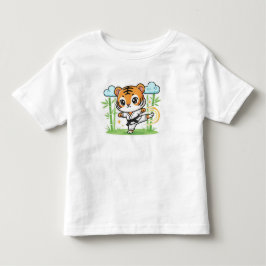 Camiseta Infantil Design de Crianças de Tigre de Karatê Fofo