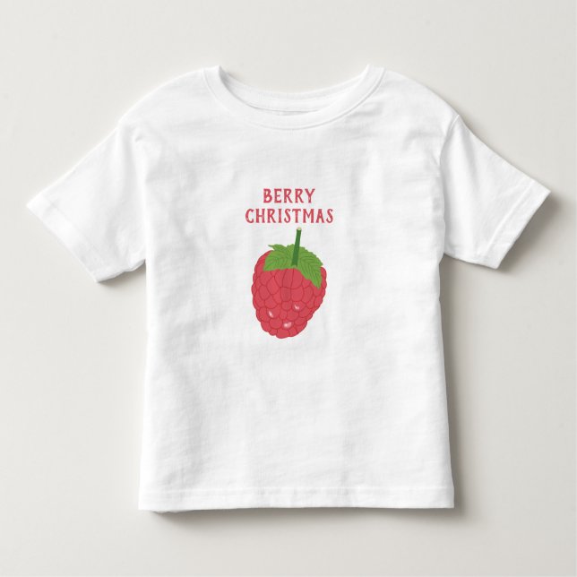 Camiseta Infantil Design de Fruta de framboesa de Natal (Frente)