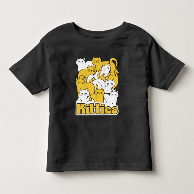 Camiseta Infantil Design de Gatinho Chubby - Adorável Arte Gato (Frente)