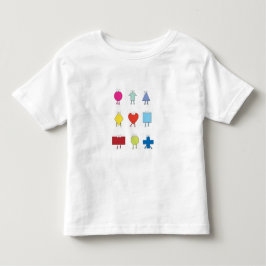 Camiseta Infantil Design de Ilustração de Caracteres de Forma de Cut