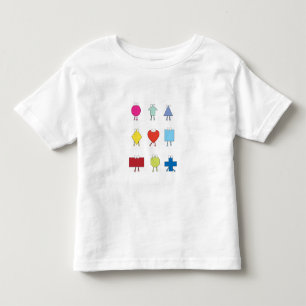 Camiseta Infantil Design de Ilustração de Caracteres de Forma de Cut