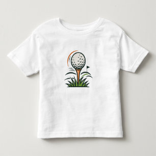 Camiseta Infantil Design de Logo de Esporte Bandeira de Grama de Bol