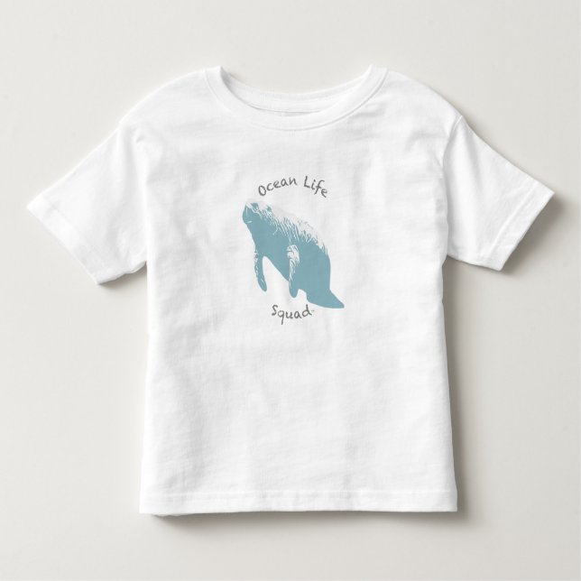 Camiseta Infantil Design de Manateio da Praça da Vida Oceânica® para (Frente)
