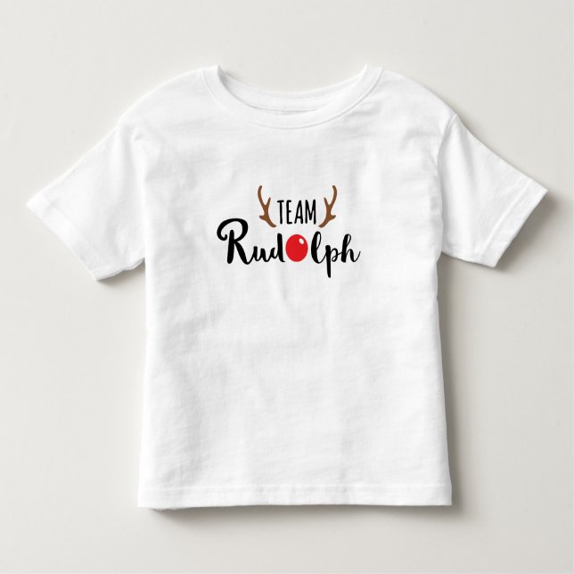 Camiseta Infantil Design de Natal da Família Rudolph (Frente)