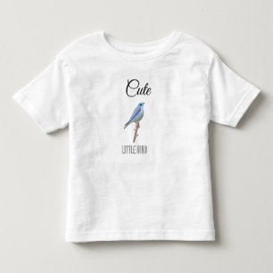 Camiseta Infantil Design de pássaro azul-bonito personalizado