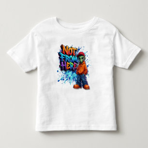 Camiseta Infantil Design de streetwear alienígena engraçado não daqu