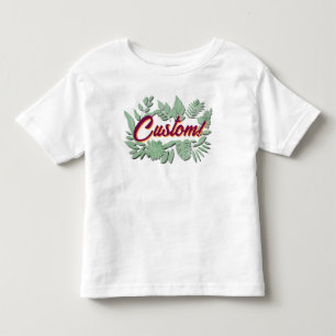 Camiseta Infantil Design de texto botânico vibrante colorido