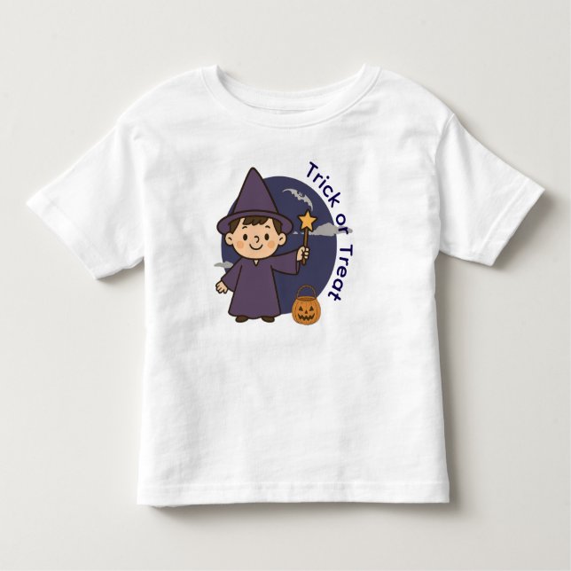 Camiseta Infantil Design de Tratamento ou Trick do Assistente Adoráv (Frente)