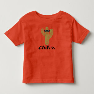 Camiseta Infantil Design do cacto de Chill'n - jérsei fino T-Shir d