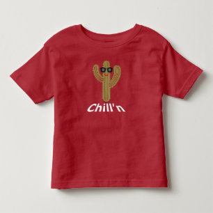 Camiseta Infantil Design do cacto de Chill'n - jérsei fino T-Shir d