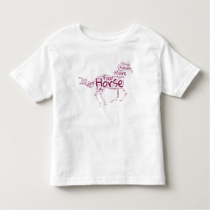 Camiseta Infantil Design exclusivo da Nuvem de Palavras Cavalas em M