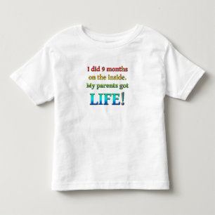 Camiseta Infantil Design FANTÁSTICO "EU FIZ 9 MESES OS PAIS TIVERAM