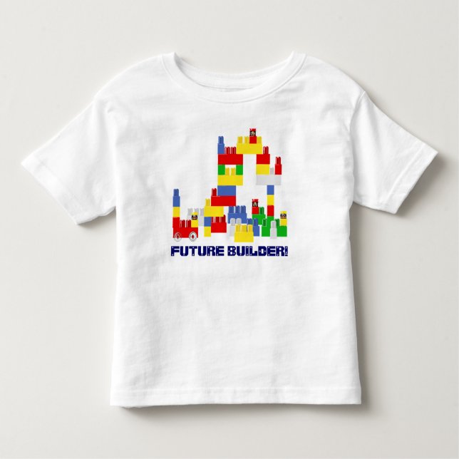 Camiseta Infantil Design FUTURO bonito do CONSTRUTOR com - blocos do (Frente)
