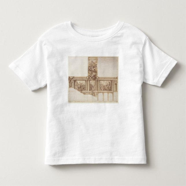 Camiseta Infantil Design para paredes do teto e escadaria (caneta, (Frente)