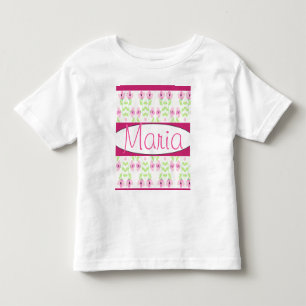 Camiseta Infantil Designer Floral Rosa