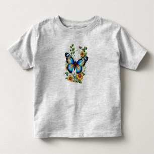 Camiseta Infantil Designs de moda com mosca da manteiga.Todas-T-cami