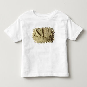 Camiseta Infantil Detalhe de um alivio de um barco, de um sarcófago