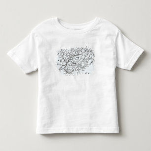 Camiseta Infantil Detalhe de um mapa do condado de