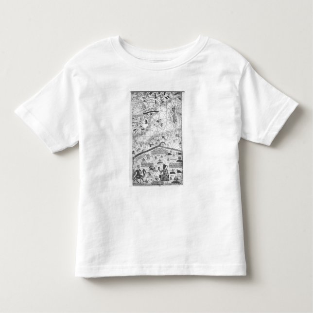 Camiseta Infantil Detalhe do atlas Catalan, 1375 (Frente)