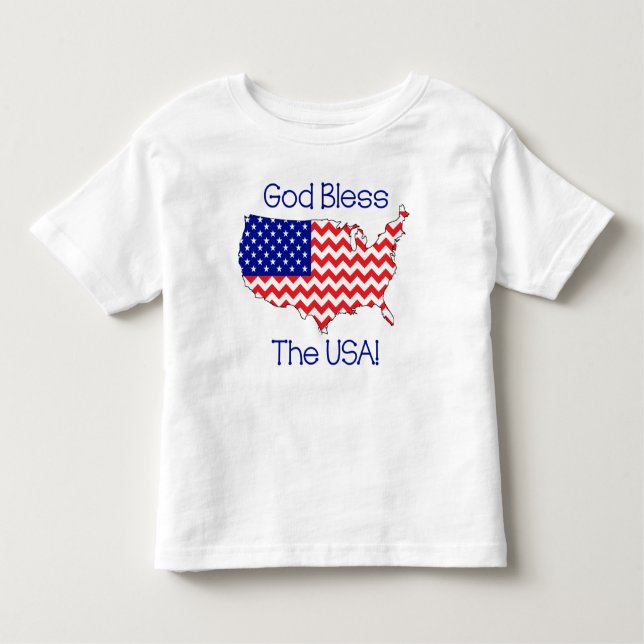 Camiseta Infantil Deus abençoe o t-shirt da criança dos EUA (Frente)