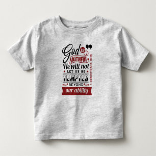 Camiseta Infantil Deus É Fiel – 1 Coríntios 10:13 Versículo Bíblico
